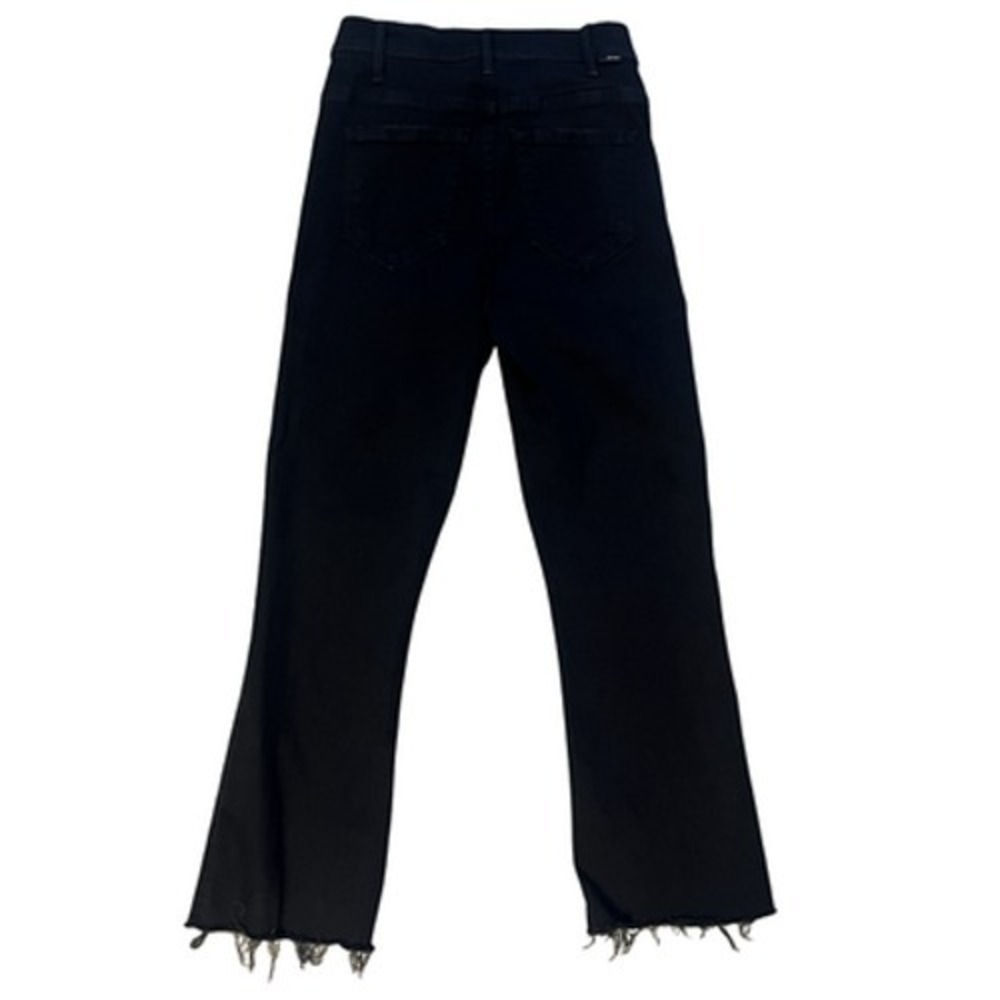 Mother Jeans Womens 24 Black Hustler Ankle Fray Mid Rise Stretch Denim 1117-180‎